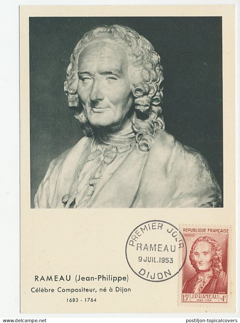 Maximum Card France 1953 Jean-Philippe Rameau - Composer - Musik
