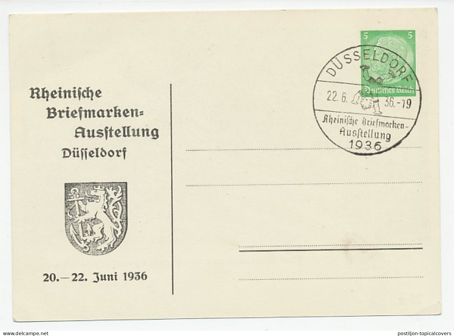 Postal Stationery Germany 1936 Philatelic Exhibition Dusseldorf - Stamp Goya - Nude - Other & Unclassified