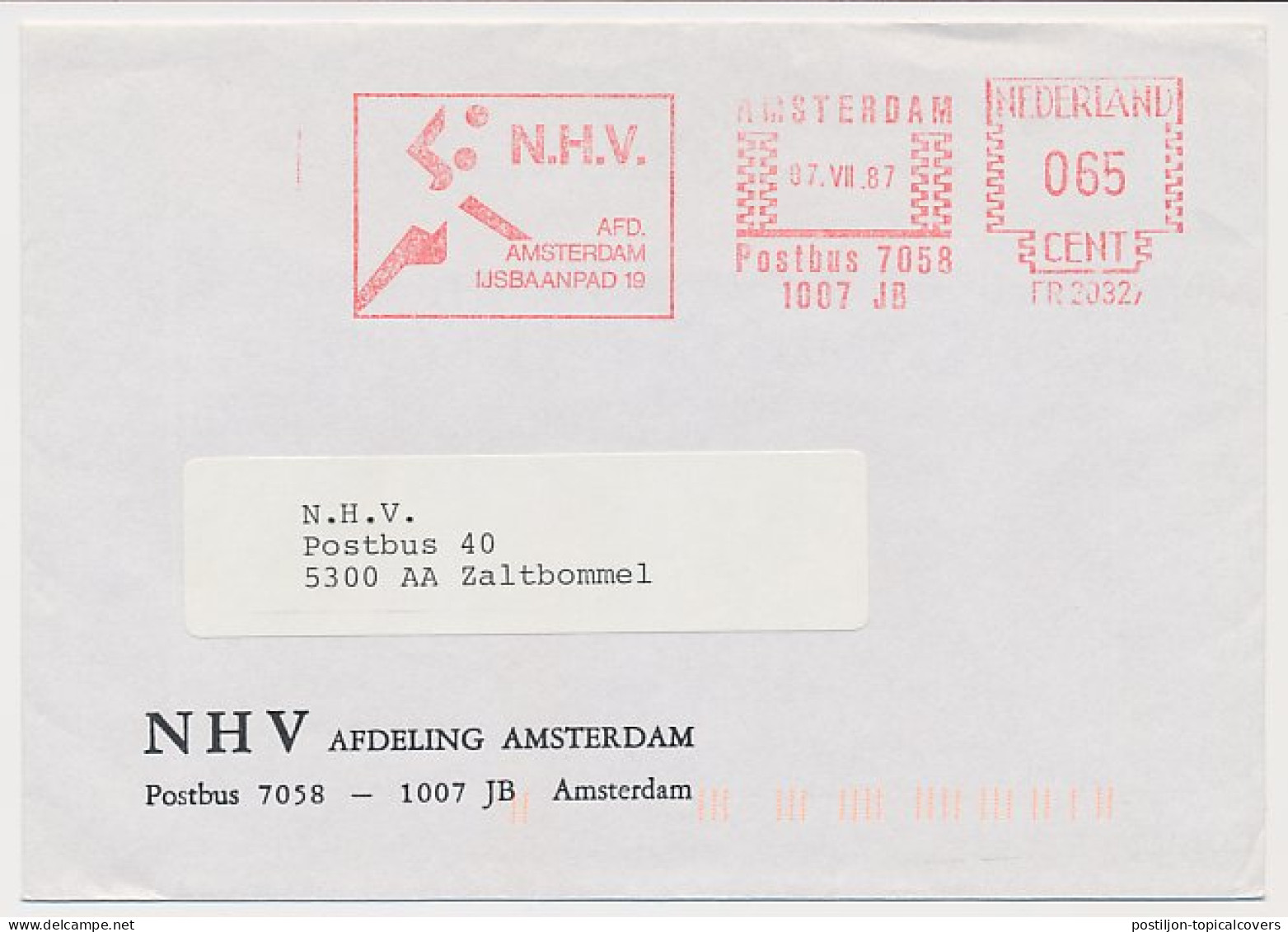 Meter Cover Netherlands 1987 Dutch Handball Association - Other & Unclassified