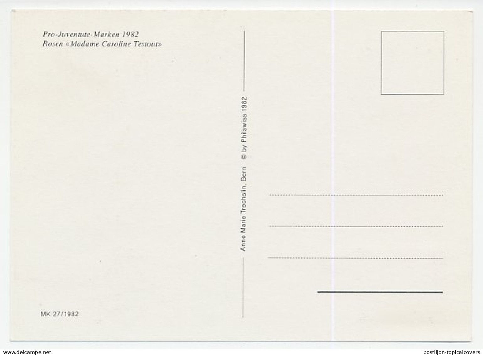 Maximum Card Switzerland 1982 Rose - Sonstige & Ohne Zuordnung