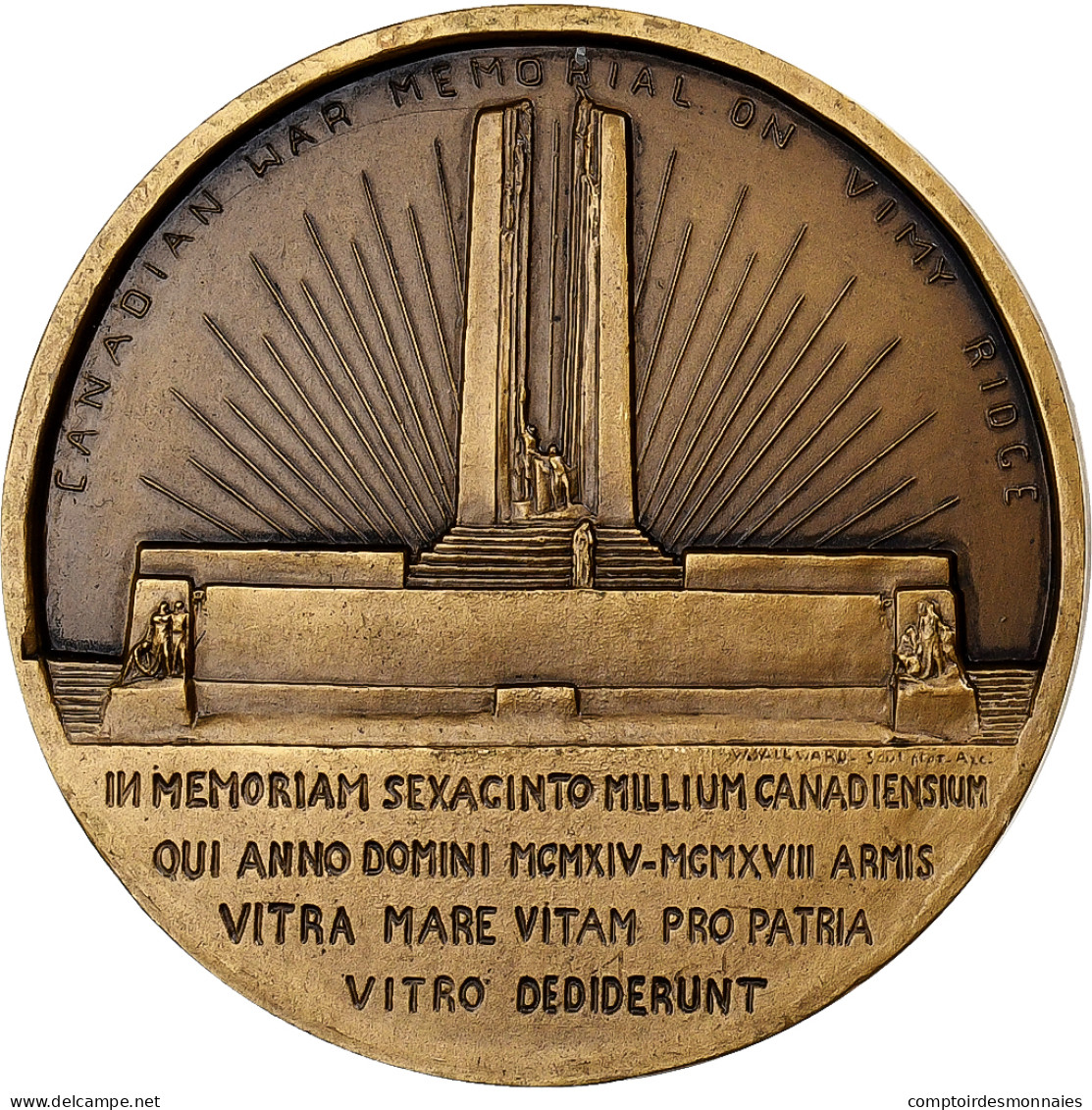 France, Médaille, Parc Mémorial Canadien De Vimy, 1936, Bronze, Possesse, SPL - Sonstige & Ohne Zuordnung