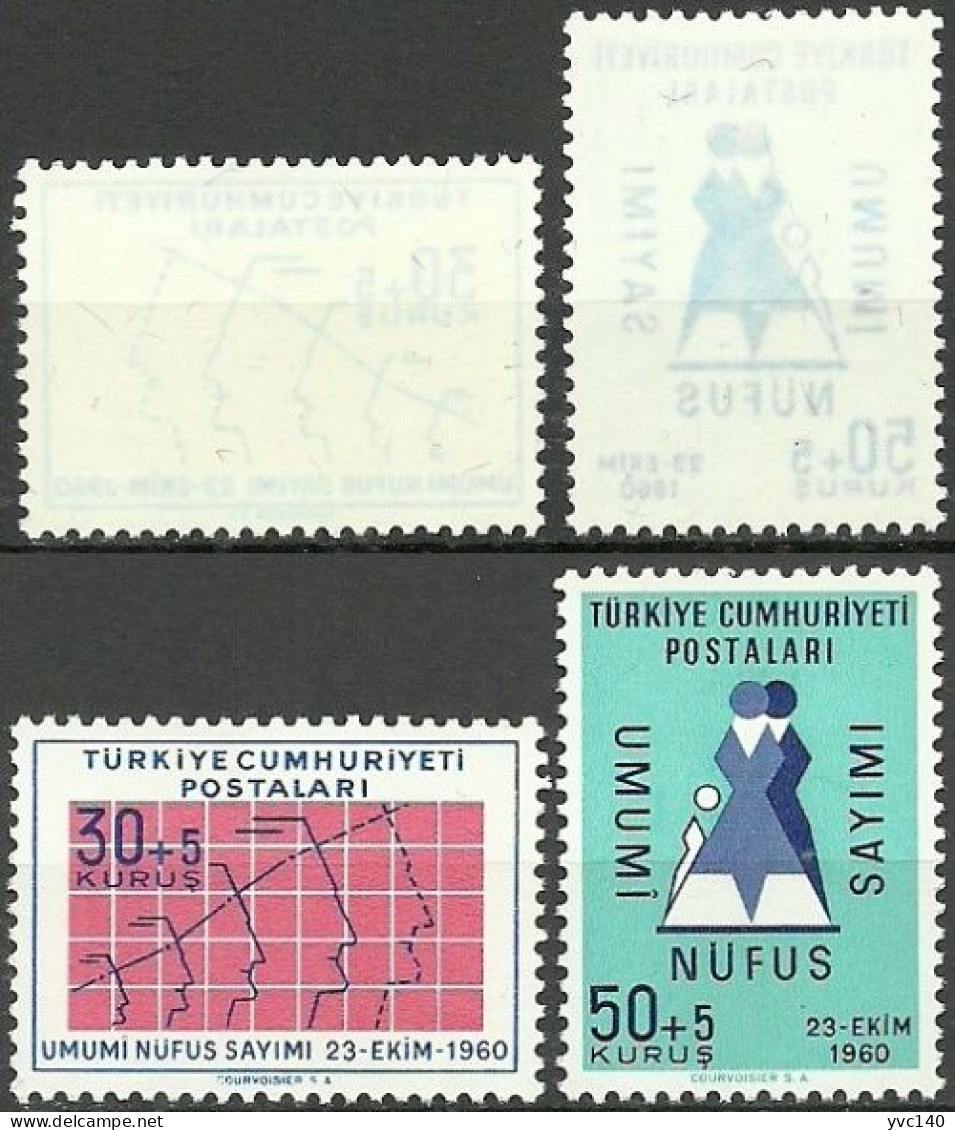 Turkey; 1960 National Census "Abklatsch  Print" - Unused Stamps