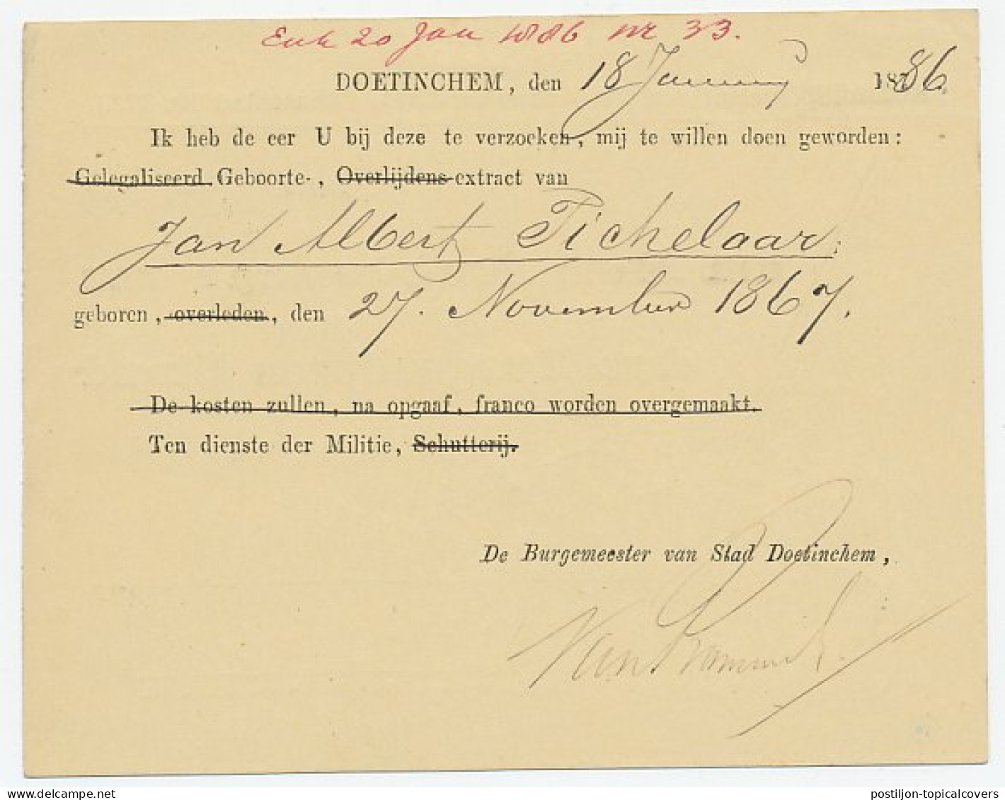 Kleinrondstempel Deutichem 1886 - Ohne Zuordnung