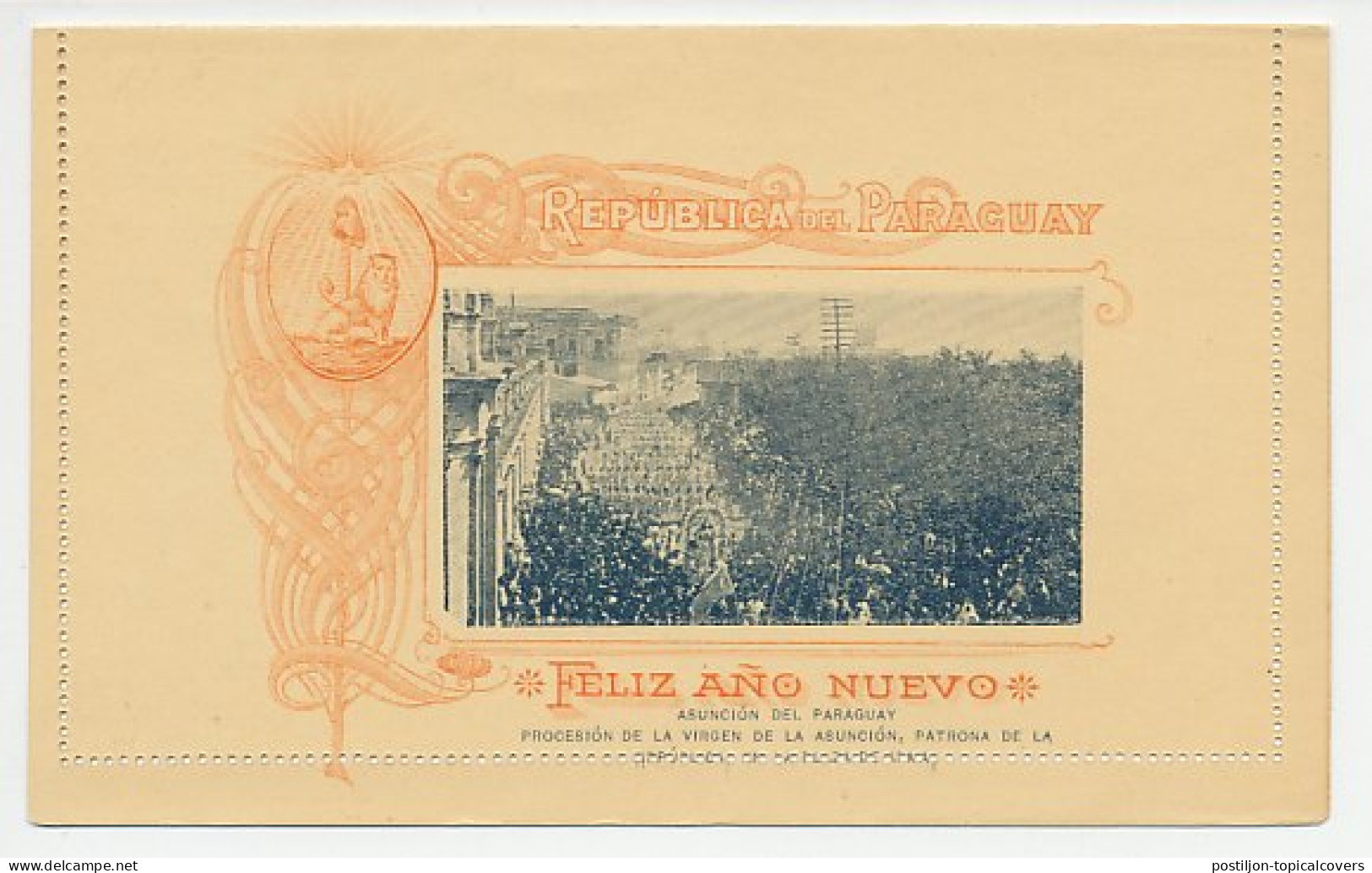 Postal Stationery Paraguay 1901 Procession - Virgin Mary - Other & Unclassified