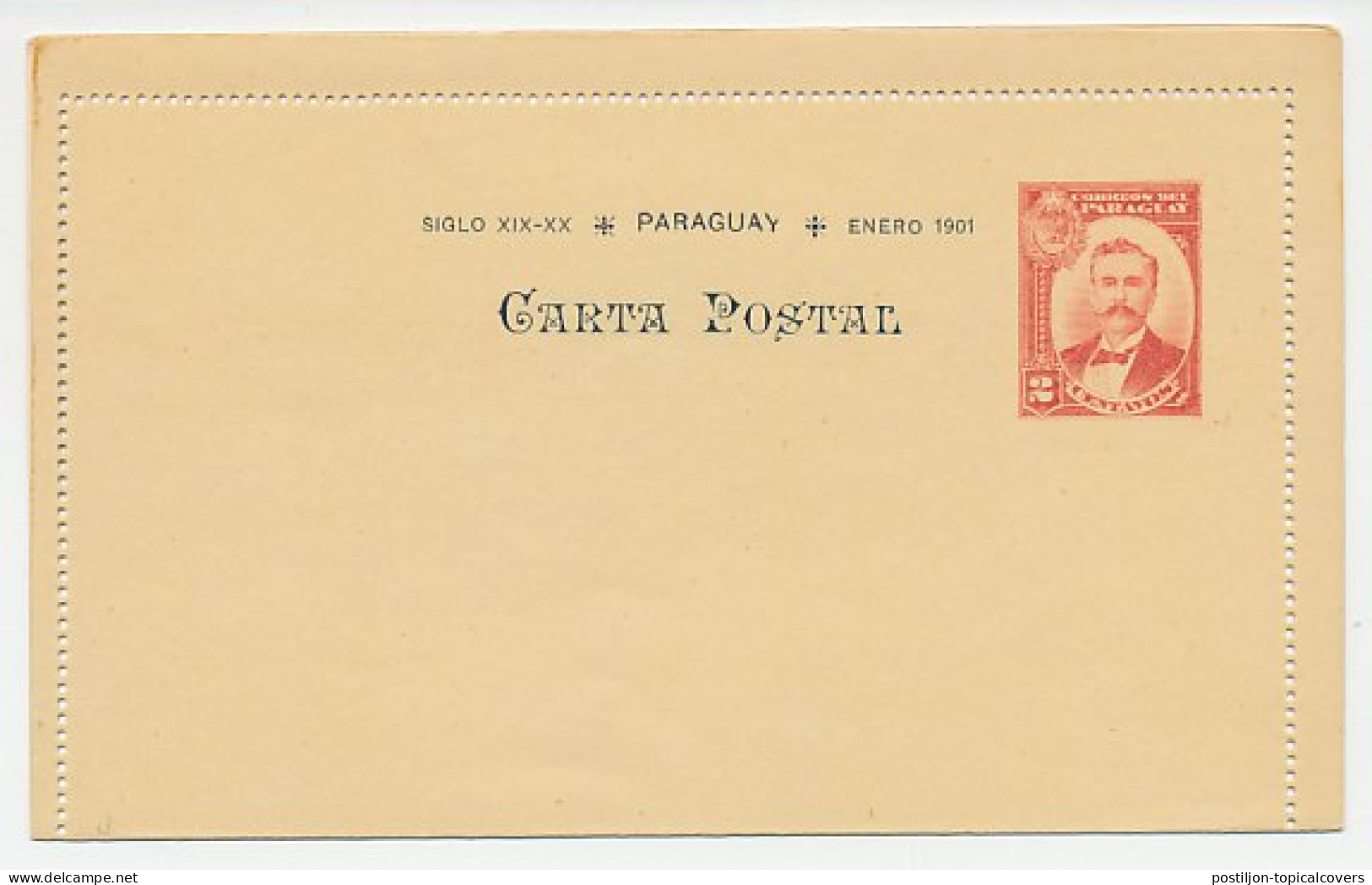 Postal Stationery Paraguay 1901 Procession - Virgin Mary - Andere & Zonder Classificatie