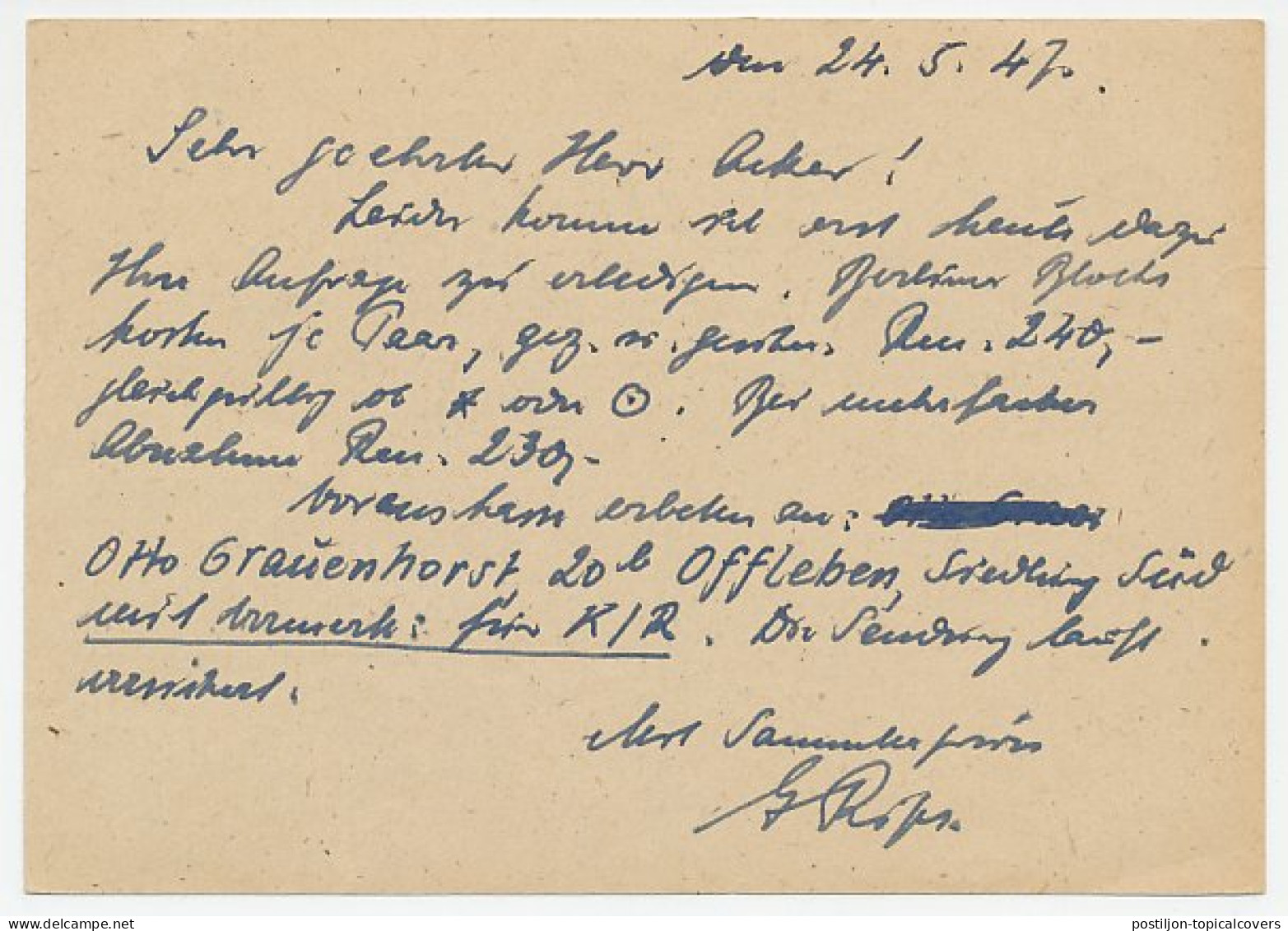 Card / Postmark Germany 1947 Colorado Potato Beetle  - Sonstige & Ohne Zuordnung