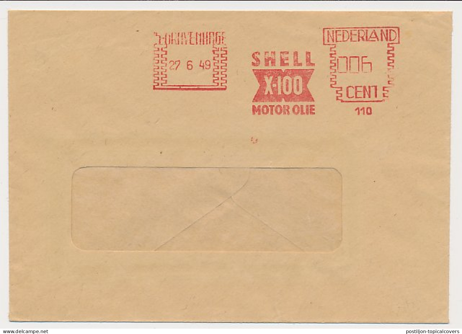 Meter Cover Netherlands 1949 Shell - Motor Oil - Other & Unclassified