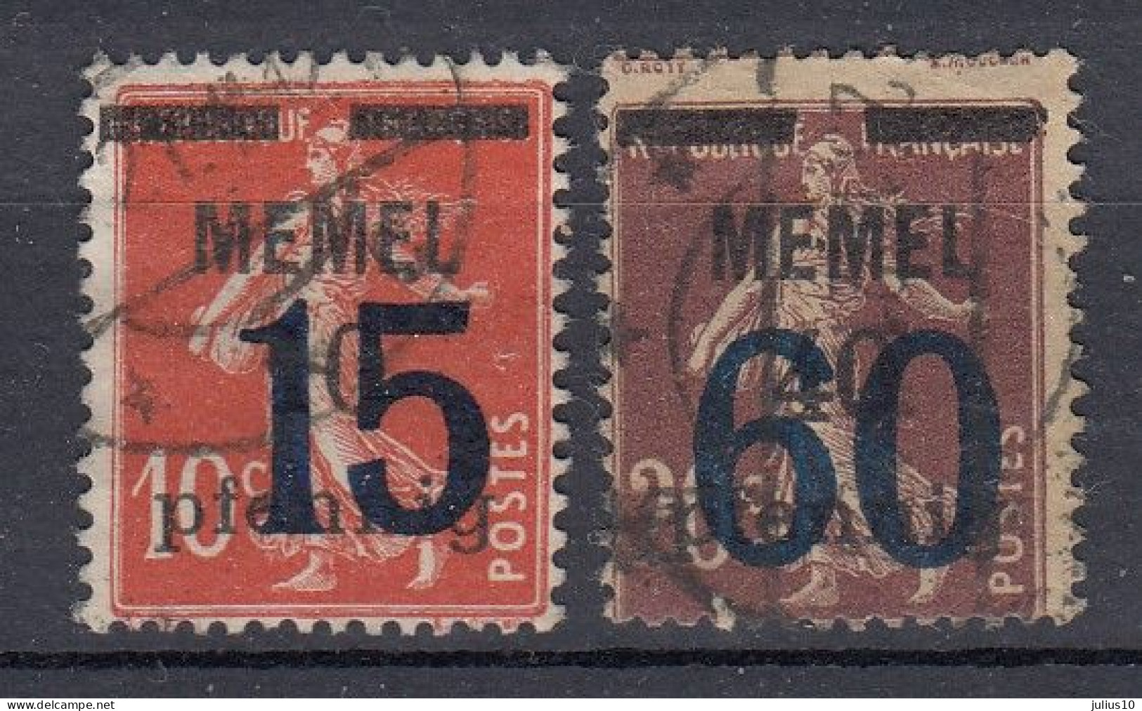 MEMEL 1921 Used(o) Mi 34-35 #MM15 - Memel (Klaipeda) 1923