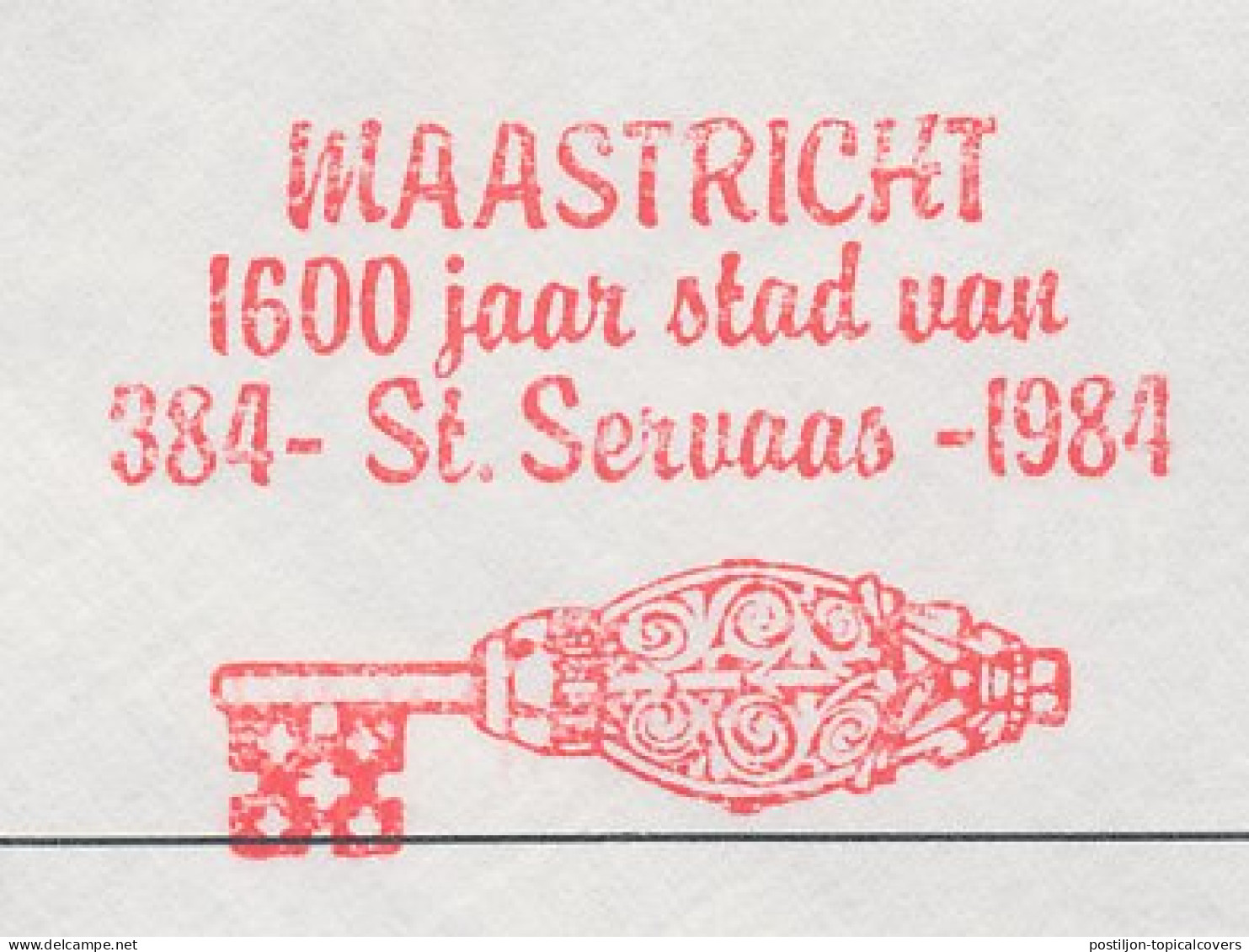 Meter Cover Netherlands 1984 Saint Servatius - Sarbatios Of Aravatius - Key - Maastricht - Other & Unclassified