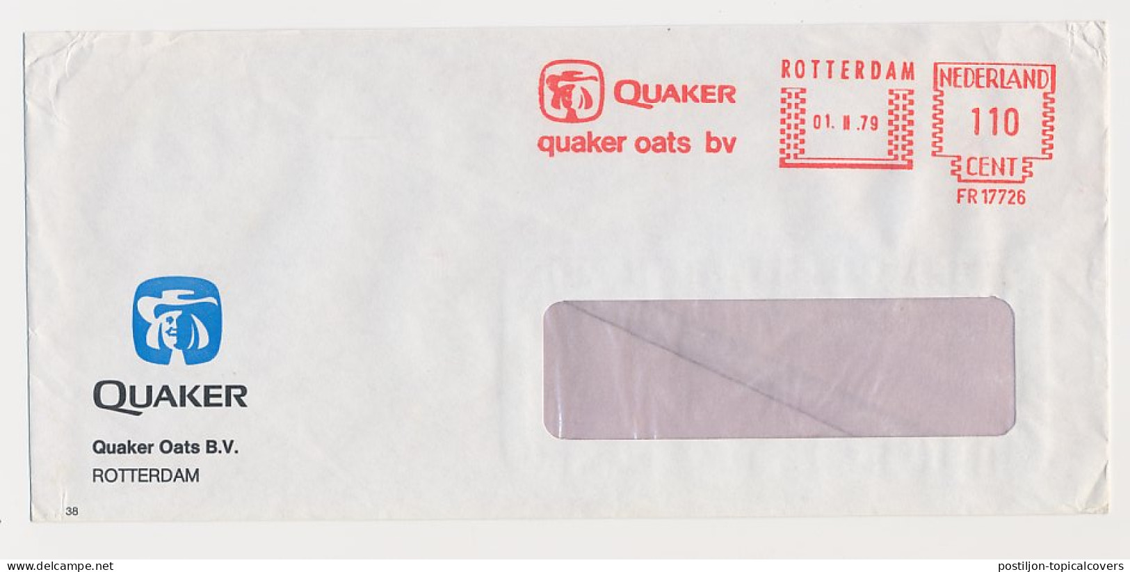 Meter Cover Netherlands 1979 Quaker - Oats - Other & Unclassified
