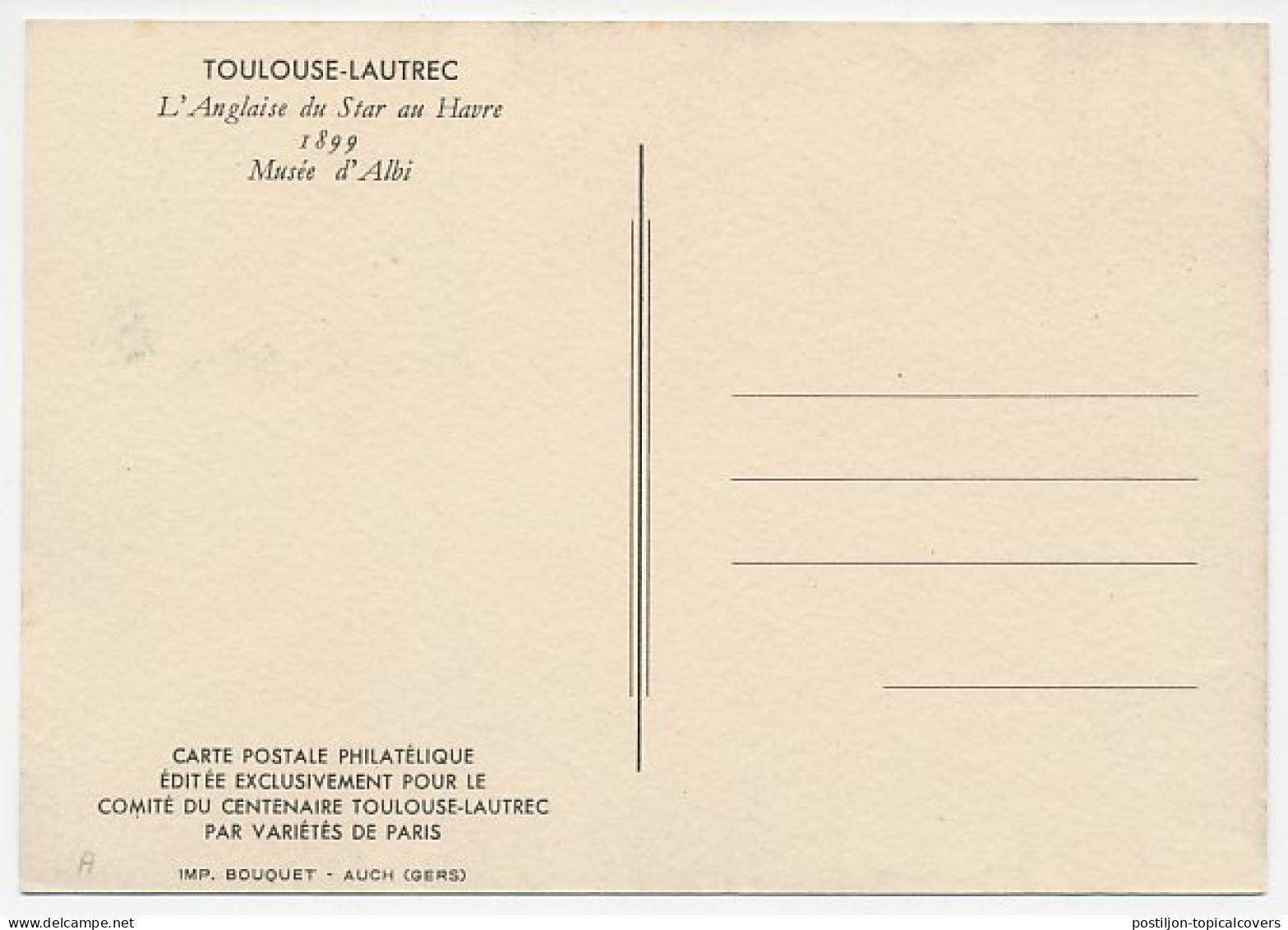 Maximum Card France 1965 Toulouse Lautrec - Miss Dolly - Otros & Sin Clasificación