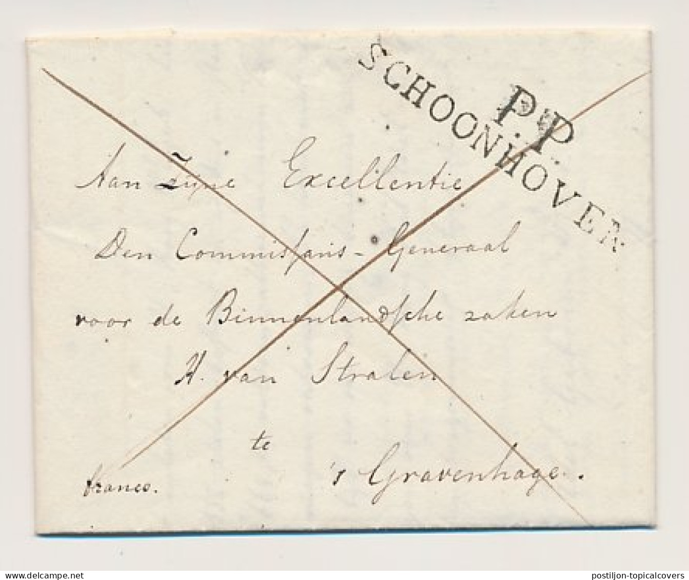 Groot Ammers - P.P. SCHOONHOVEN - S Gravenhage 1814 - ...-1852 Prephilately
