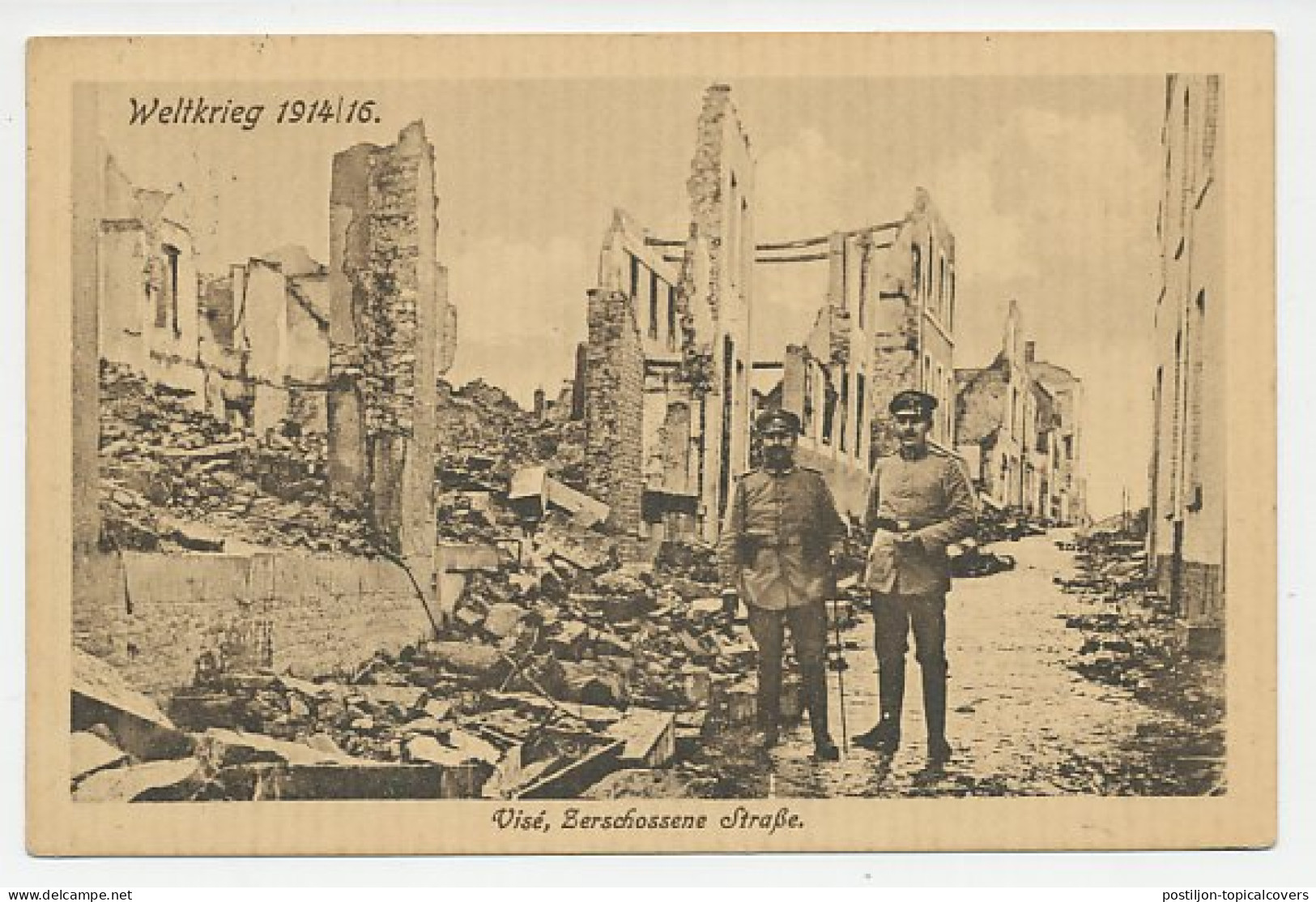 Fieldpost Postcard Germany / Belgium 1916 War Violence - Vise / Wezet - WWI - Guerre Mondiale (Première)