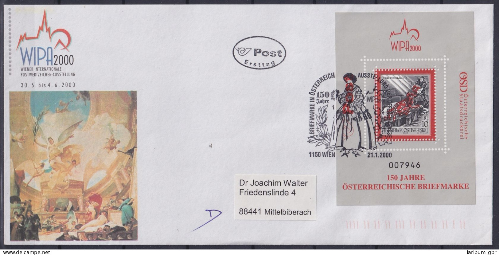 Österreich Block 13 Gestempelt Als FDC, WIPA 2000 #NF556 - Other & Unclassified