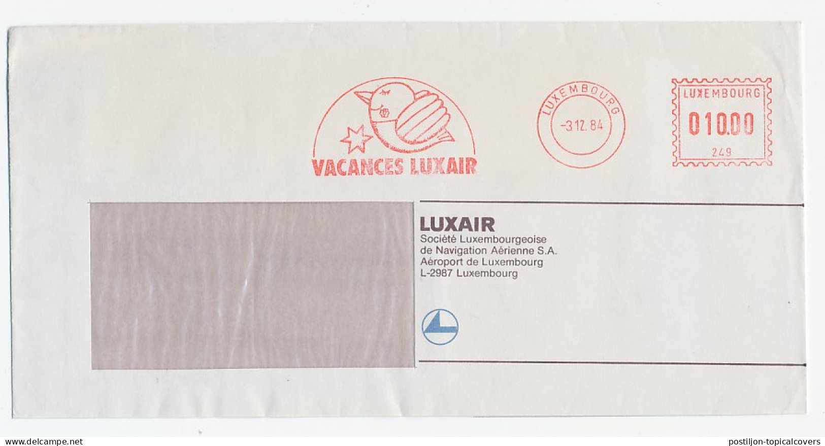 Meter Cover Luxembourg 1984 Luxair - Air Navigation Company - Avions