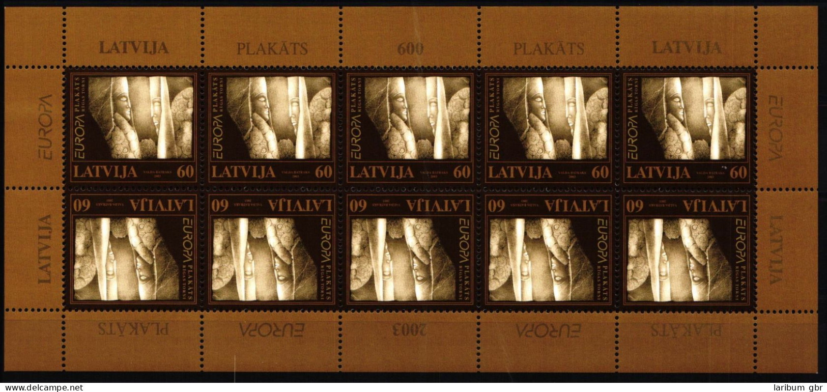 Lettland 590 Postfrisch Als Kleinbogen, CEPT 2003 #NF639 - Lettonie