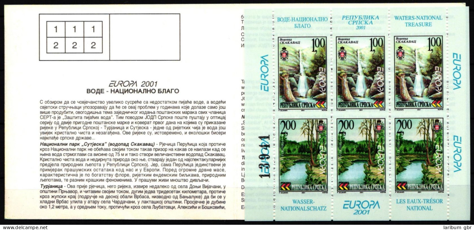 Bosnien Und Herz. Serb. Rep. 200-201 Postfrisch Markenheftchen, Cept 2001 #NF648 - Bosnia And Herzegovina