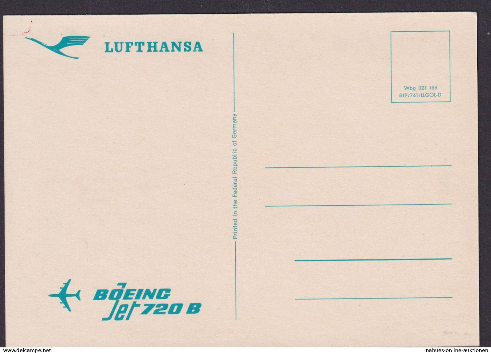 Flugpost Ansichtskarte Lufthansa Boing 720 B Flugzeug - Airships
