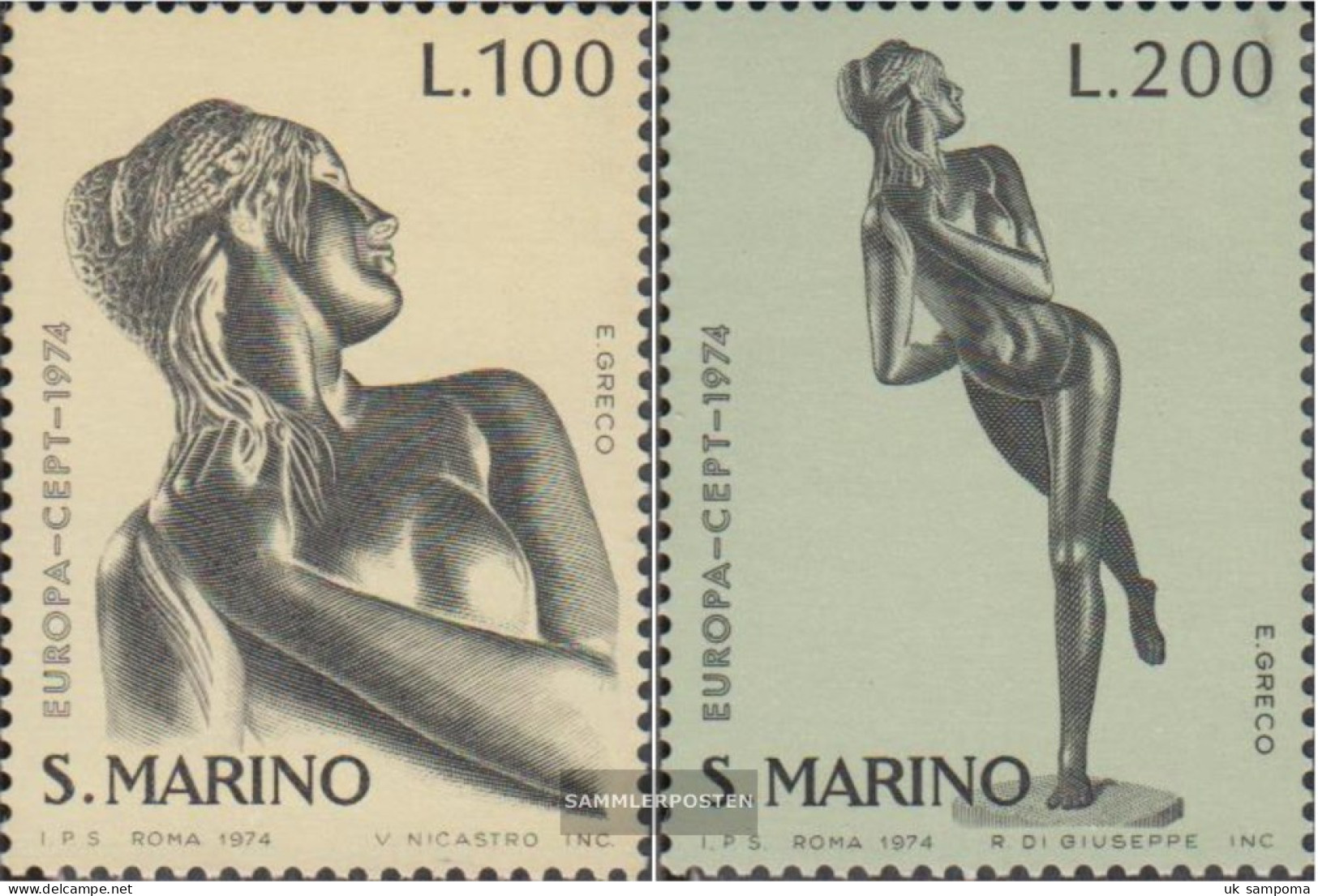 San Marino 1067-1068 (complete Issue) Unmounted Mint / Never Hinged 1974 Sculptures - Neufs