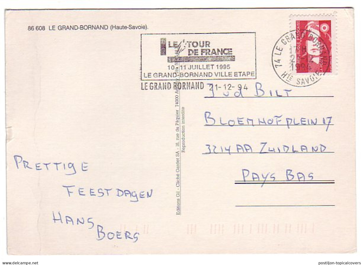 Postcard / Postmark France 1994 Cycle Race - Tour De France - Autres & Non Classés