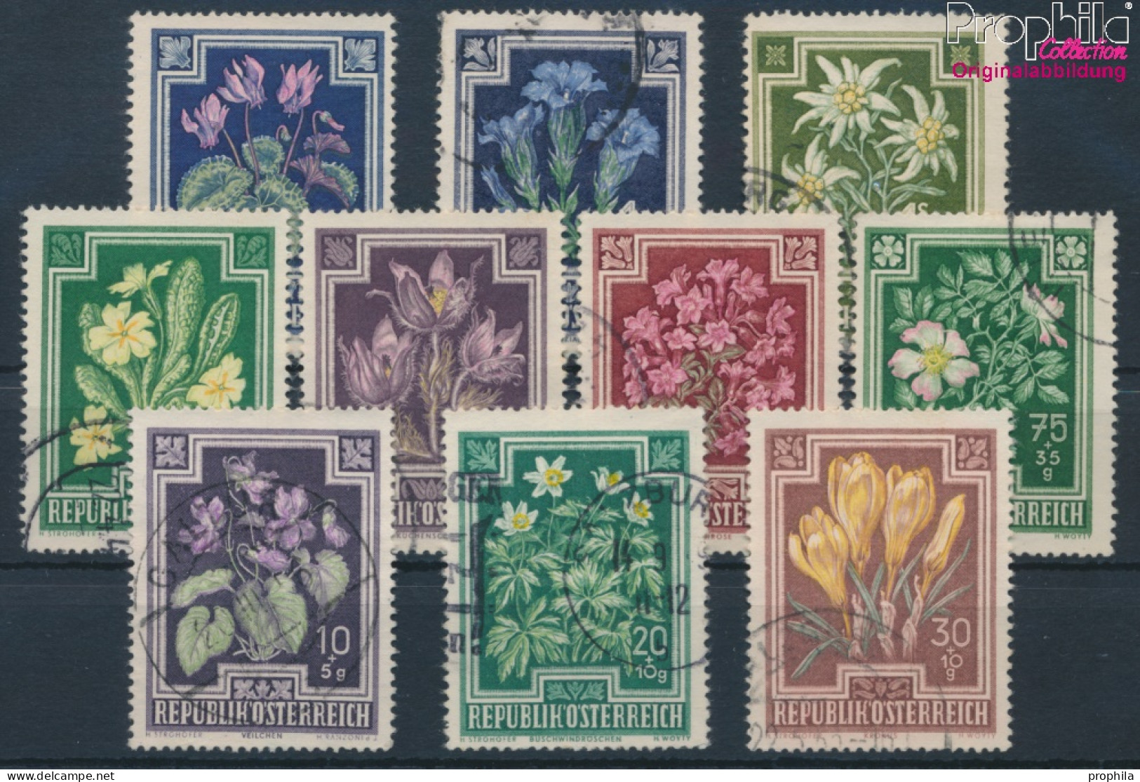 Österreich 868-877 (kompl.Ausg.) Gestempelt 1948 Einheimische Blumen Tuberkulosehilf (10404690 - Used Stamps