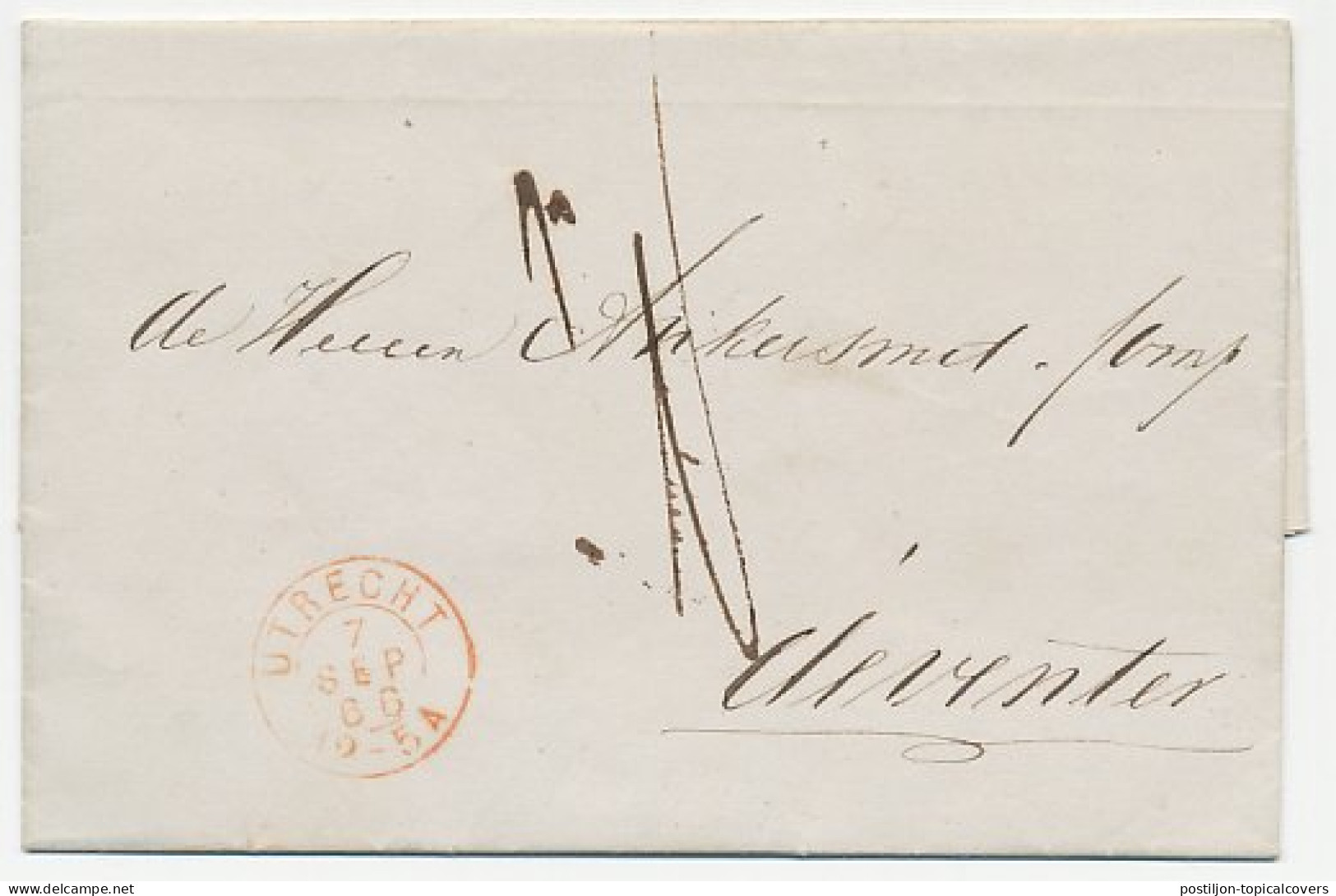Utrecht ( Proefstempel 1 Letter ) - Deventer 1866 - ...-1852 Vorläufer