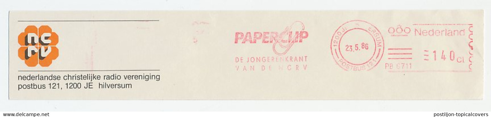 Meter Top Cut Netherlands 1986 Paperclip - Unclassified