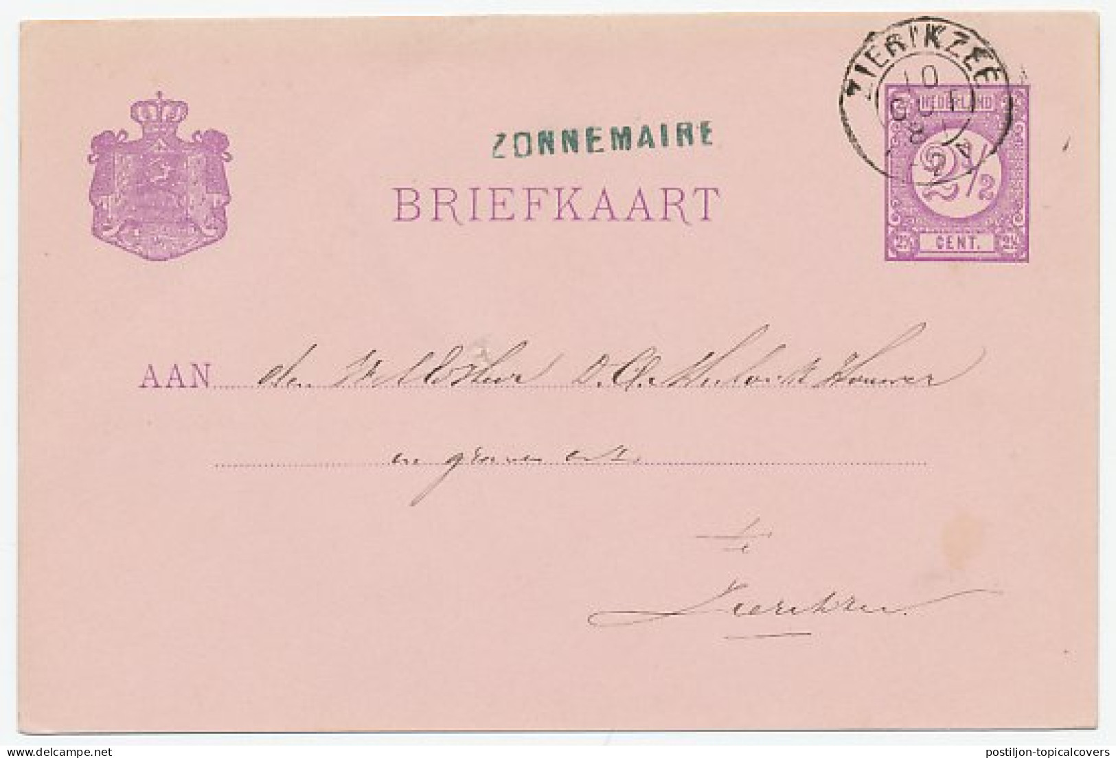 Naamstempel Zonnemaire 1881 - Briefe U. Dokumente
