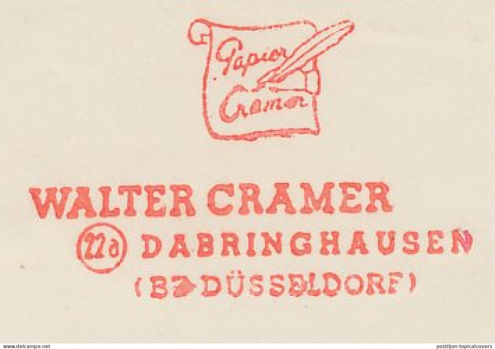 Meter Cut Germany 1954 Quill Pen - Non Classés