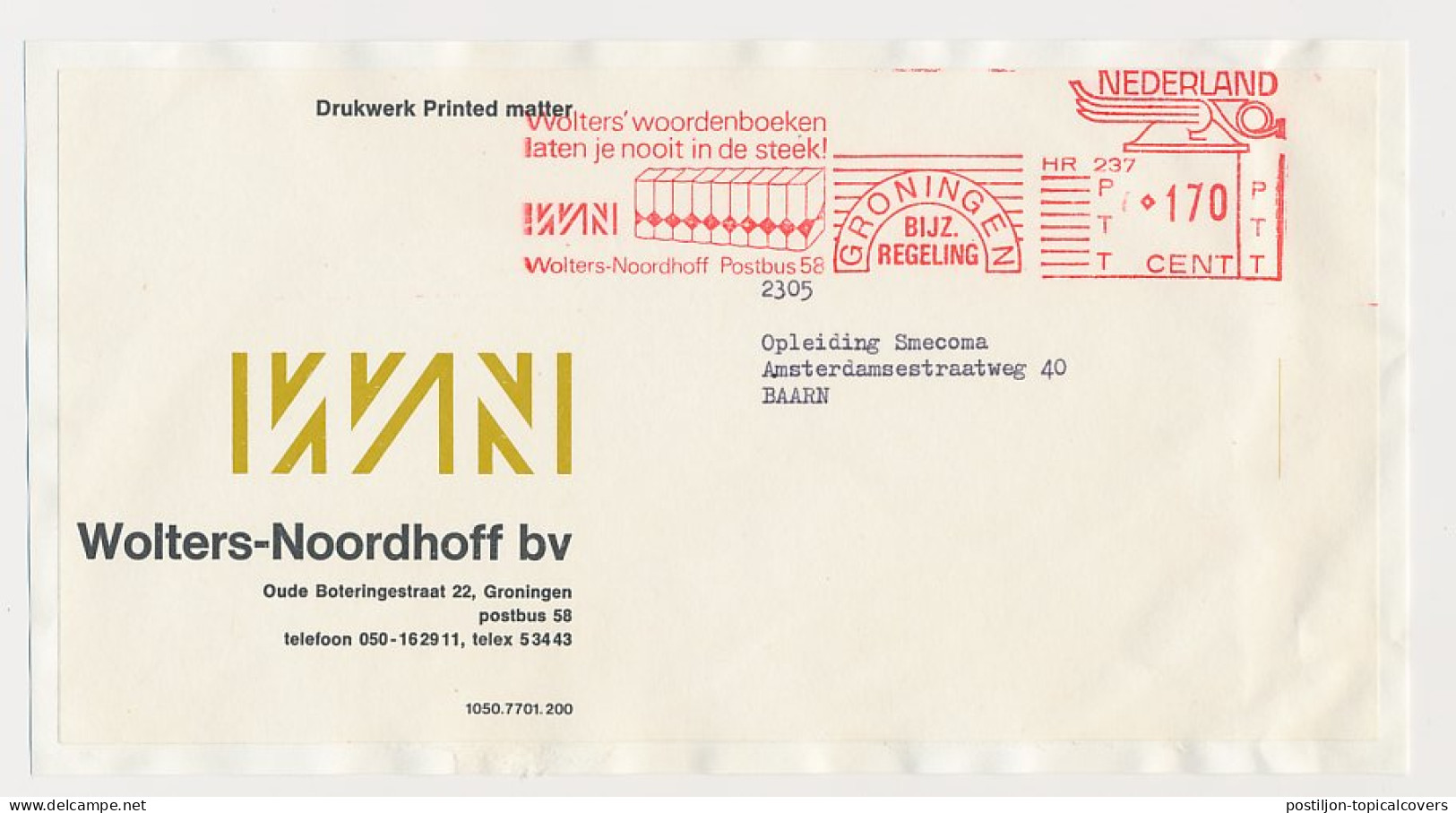 Meter Cover Netherlands - Special Postage Rate Books  - Unclassified