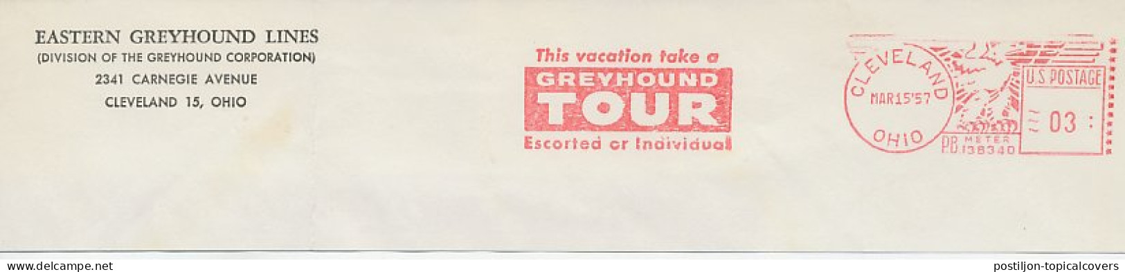 Meter Top Cut USA 1957 Greyhound Tour - Bus