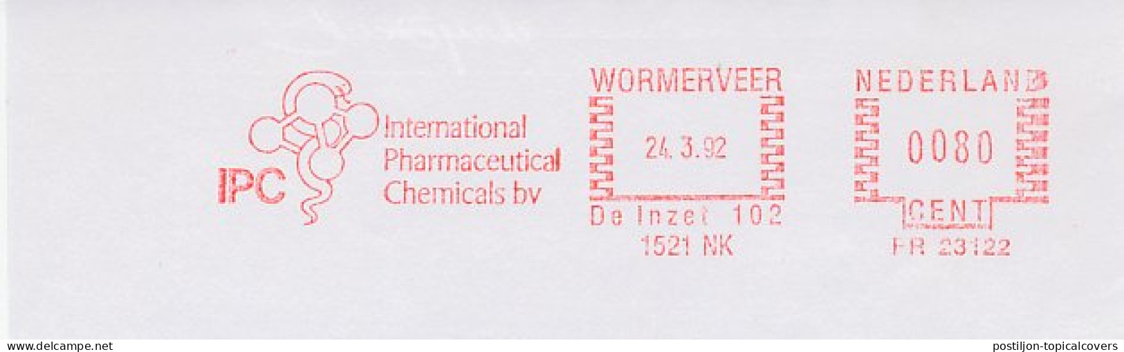 Meter Cut Netherlands 1992 IPC - International Pharmaceutical Chemicals - Pharmacie