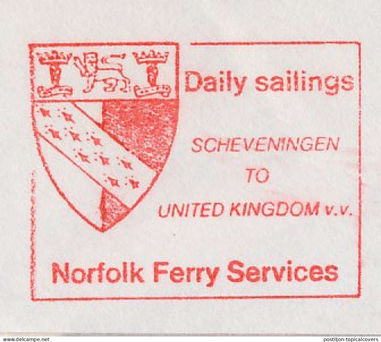 Meter Cover Netherlands 1975 - Postalia 4459 Norfolk Ferry Services - Scheveningen To United Kingdom - Bateaux
