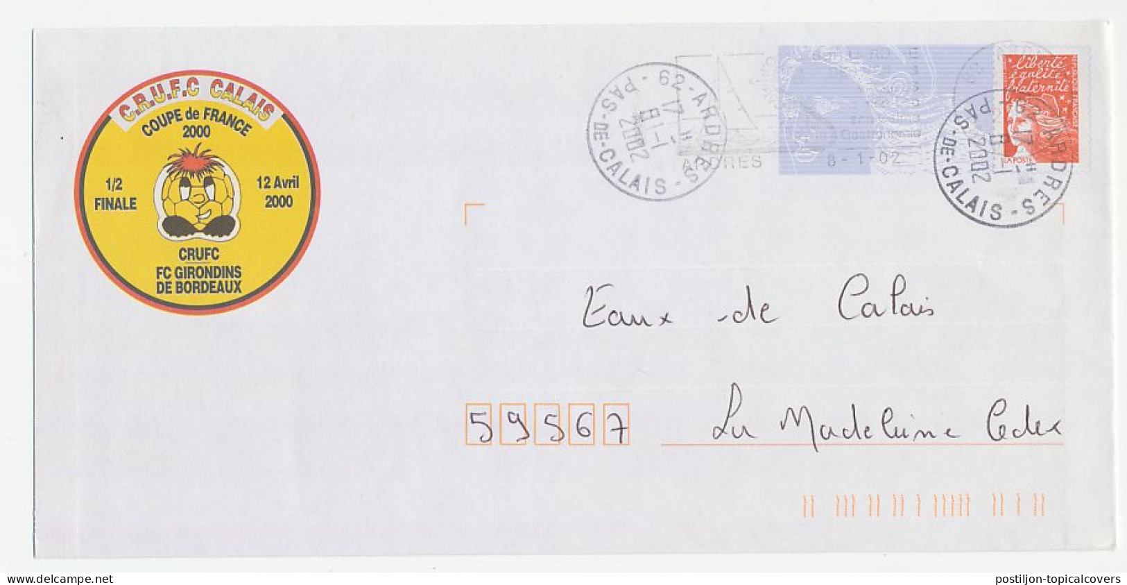 Postal Stationery / PAP France 2002 Coupe De France 2000 - Cup Tournament - Autres & Non Classés