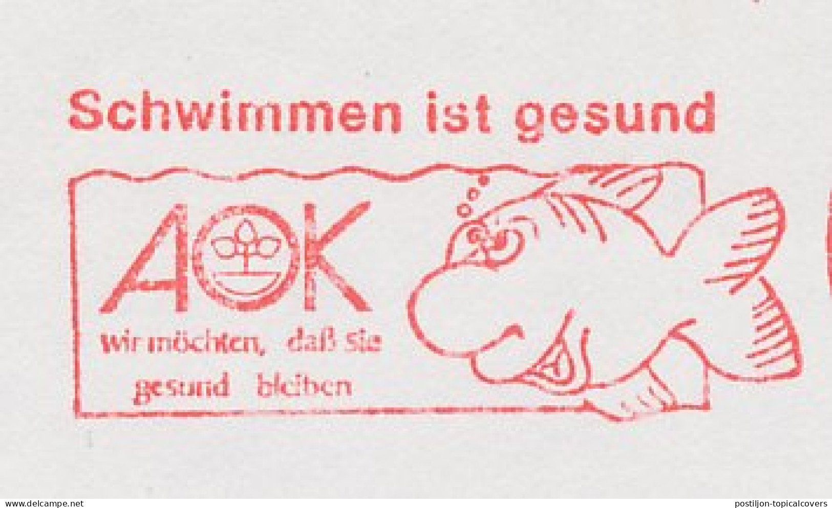 Meter Cut Germany 1986 Swimming Is Healthy - Fish - Andere & Zonder Classificatie