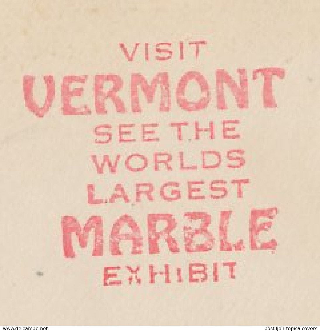 Meter Top Cut USA 1937 Marble Exhibit - Vermont - Non Classés
