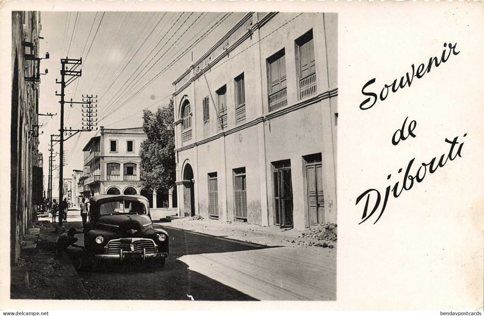 Djibouti, DJIBOUTI, La Rue De Paris Et L'Hotel De L'Europe (1950s) RPPC Postcard - Djibouti