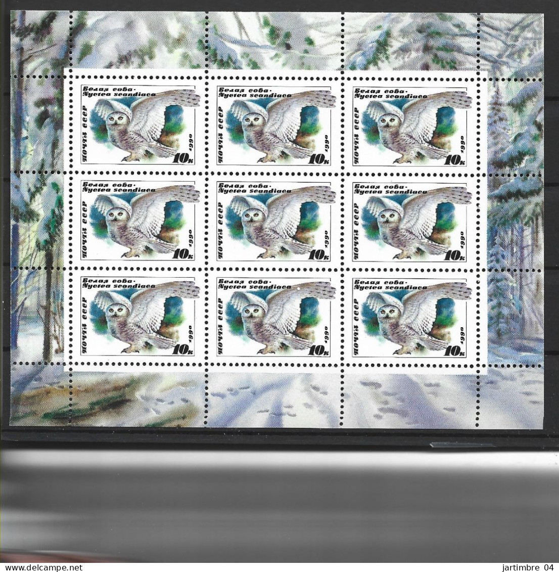 1990 Russie -URSS 5725** Feuillet, Oiseau, Chouette,  Kleinbogen - Unused Stamps