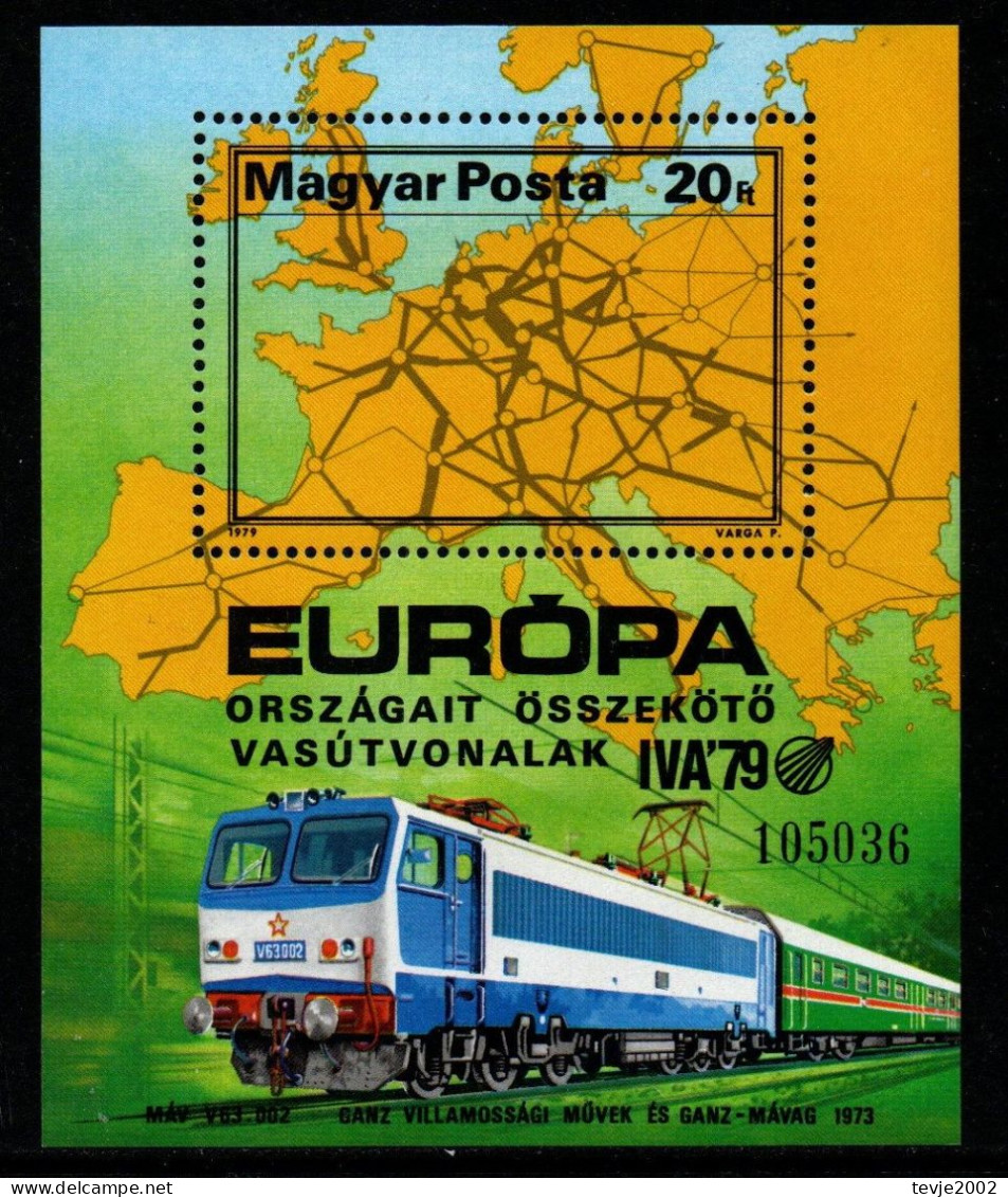 Ungarn 1979 - Mi.Nr. Block 137 A - Postfrisch MNH - Eisenbahnen Railways - Trains