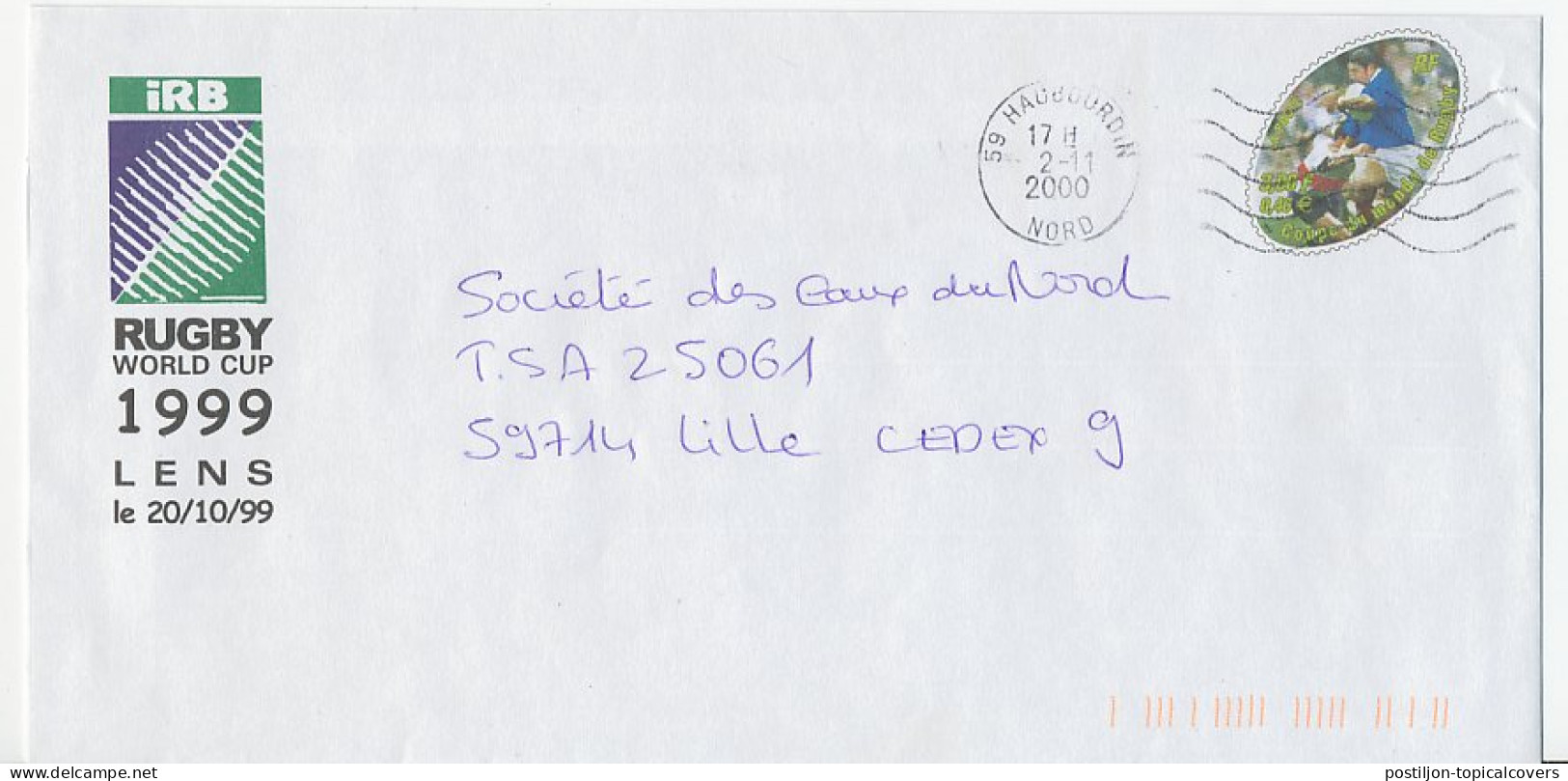 Postal Stationery / PAP France 2000 World Cup Rugby 1999 - Other & Unclassified