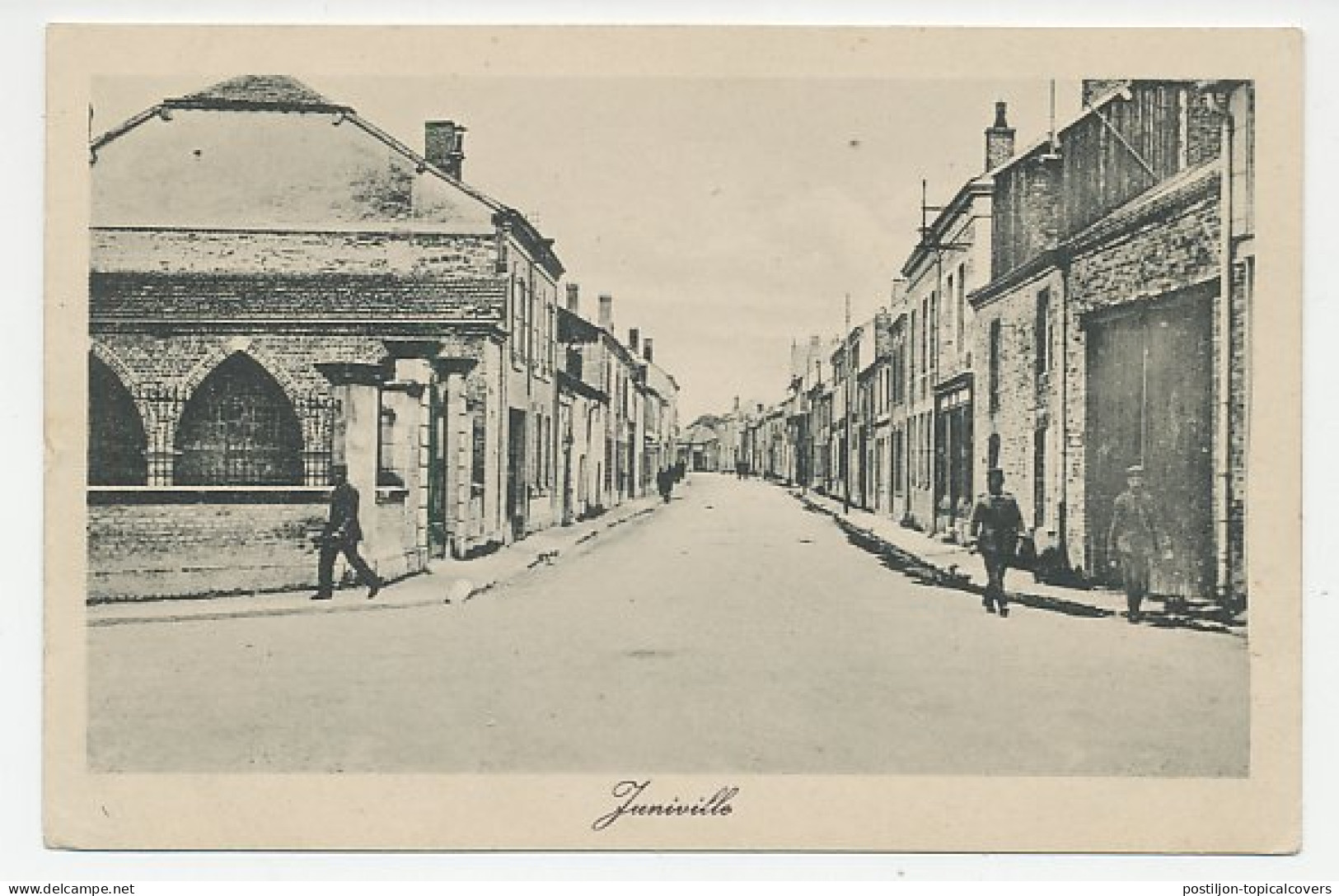 Fieldpost Postcard Germany / France 1917 Juniville - WWI - Other & Unclassified