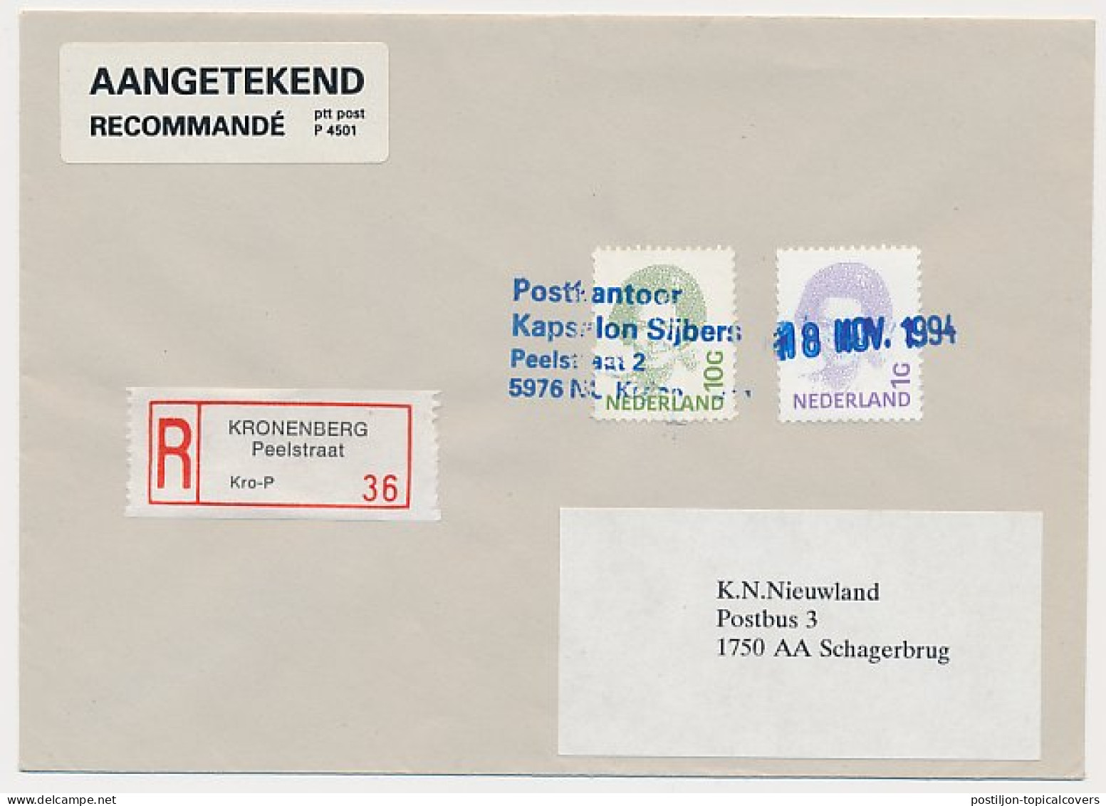 MiPag / Mini Postagentschap Aangetekend Kronenberg 1994 - Zonder Classificatie