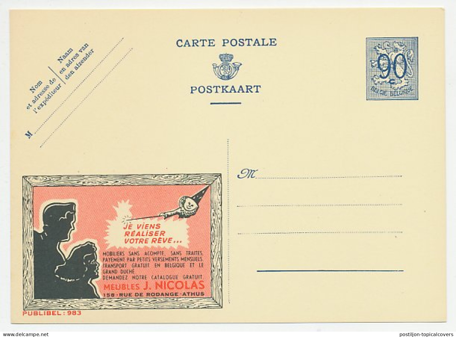 Publibel - Postal Stationery Belgium 1951 Wizard - Magician - Verhalen, Fabels En Legenden