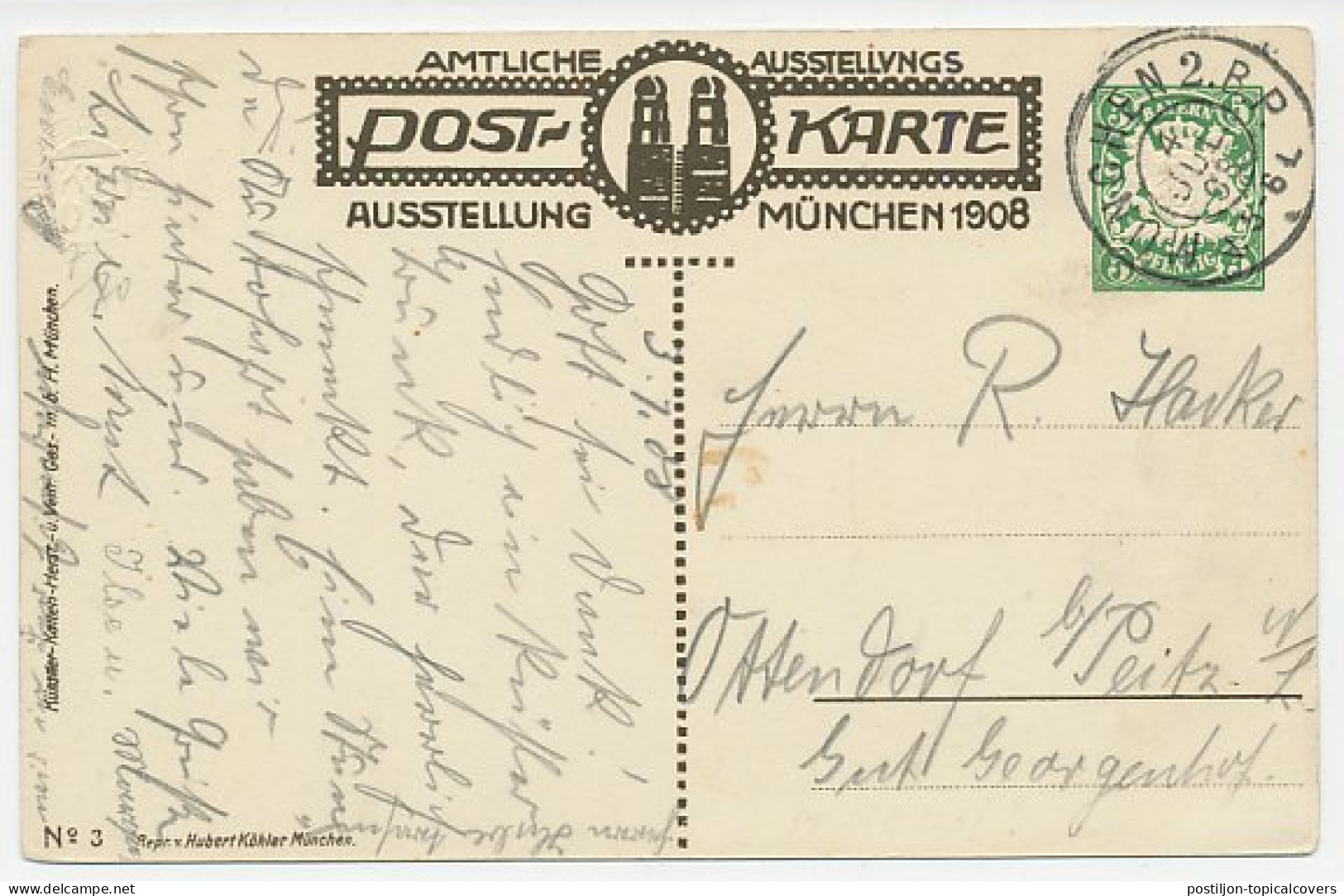 Postal Stationery Bayern 1908 Exhibition - Munchen - Unclassified