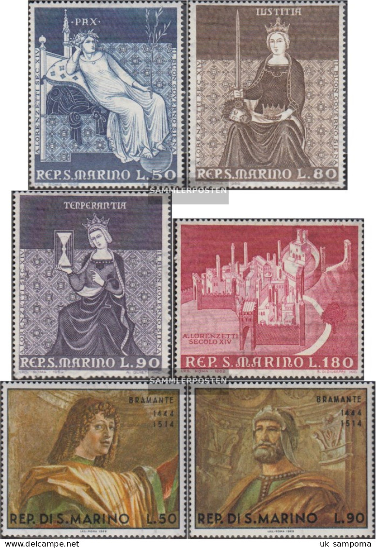 San Marino 921-924,927-928 (complete Issue) Unmounted Mint / Never Hinged 1969 Frescoes, Paintings - Ongebruikt