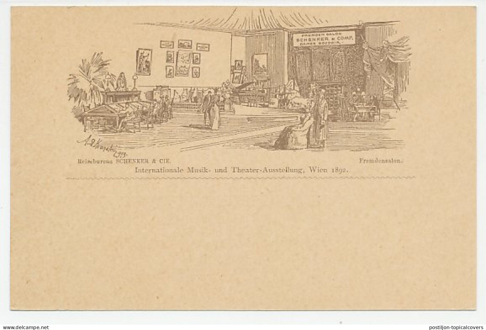 Postal Stationery Austria 1892 Music And Theater Exhibition Vienna - Ladies Boudoir - Theater
