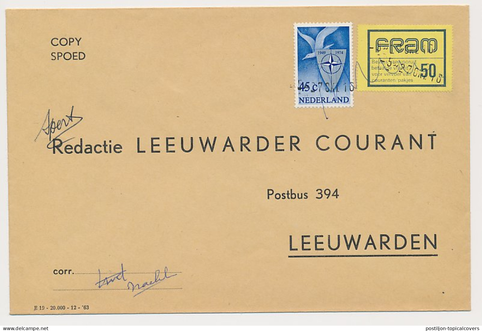  Leeuwarden - FRAM Vrachtzegel 50 Ct. - Non Classés