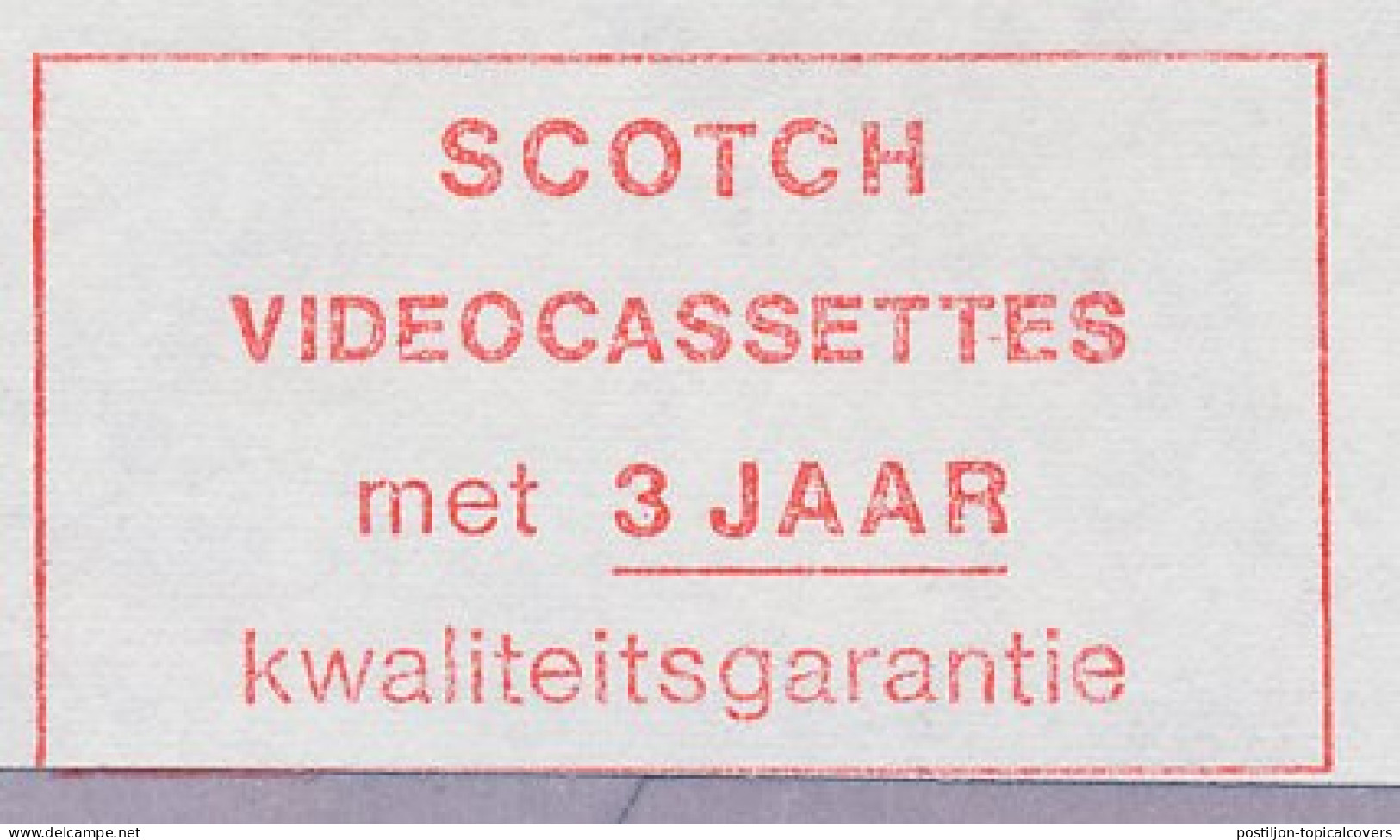 Meter Cover Netherlands 1982 Video Cassettes - Scotch - Leiden - Cinema