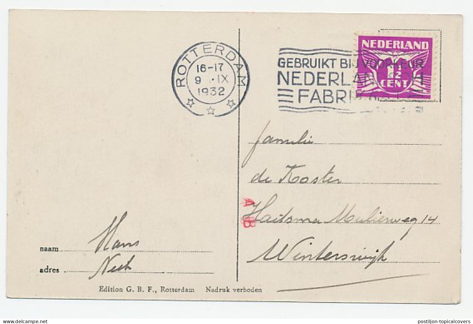 Transorma Rotterdam - Letters A B ( Herhaald ) 1932 - Ohne Zuordnung