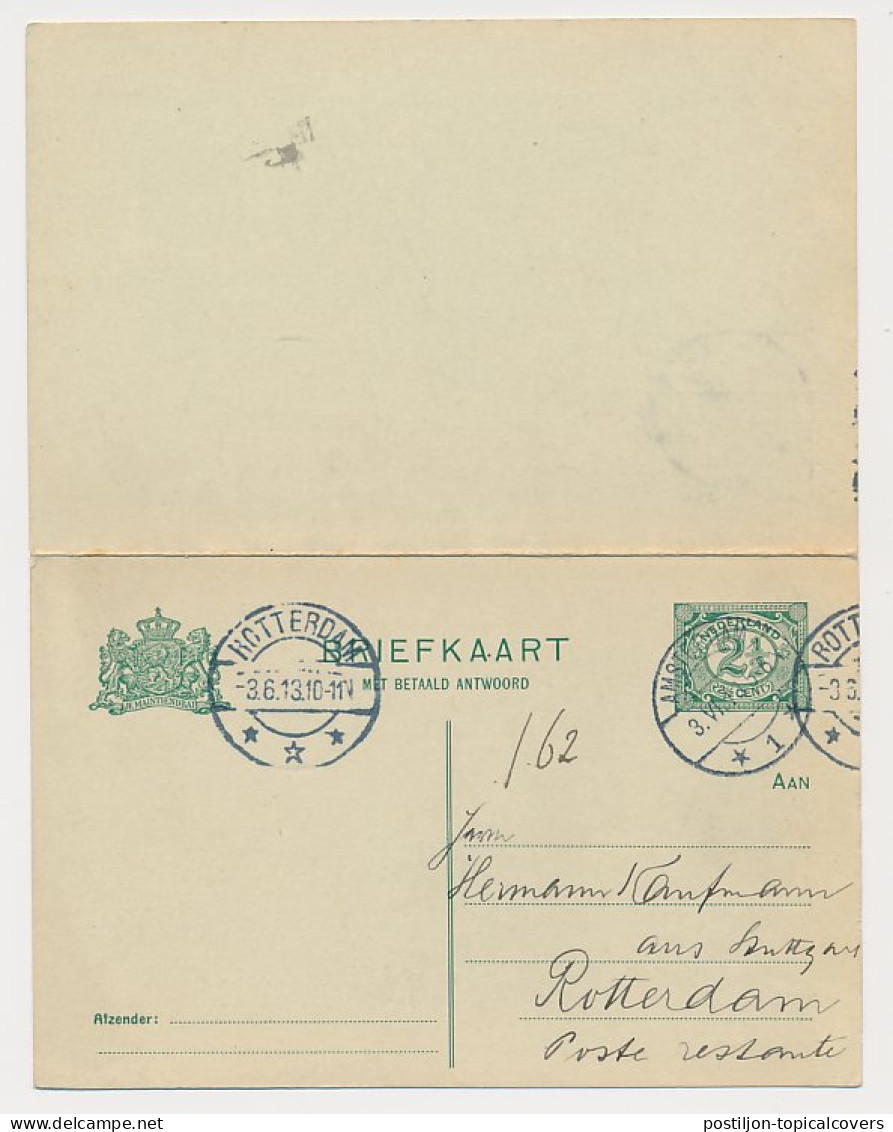 Briefkaart G. 81 I Amsterdam - Rotterdam 1913 - Entiers Postaux